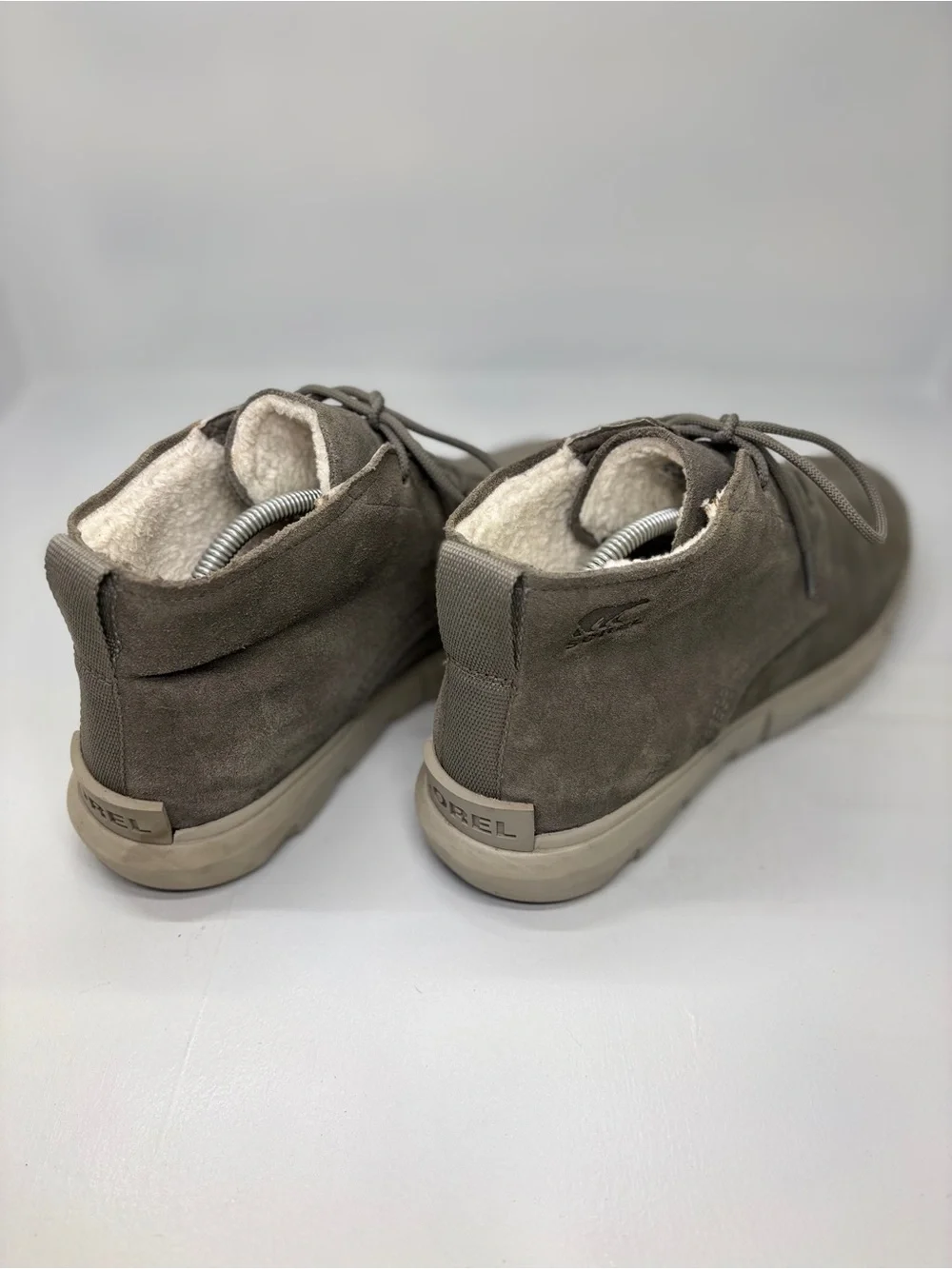 Sorel Buxton Waterproof Winter Boots NM4089-052 Men’s 9.5 Gray Suede Faux Fur